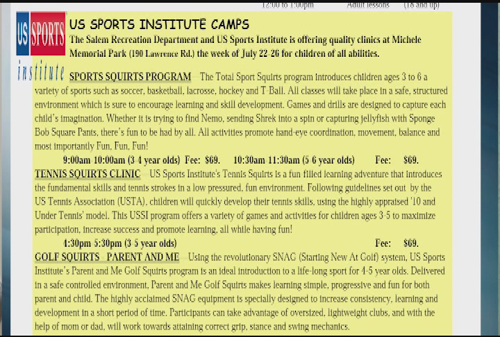 Thumbnail image for Recreation Update- Summer 2013