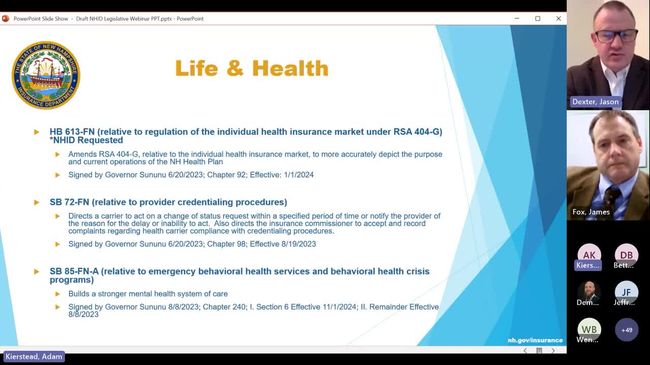 Thumbnail image for NH Insurance Department Legislative Update August 2023