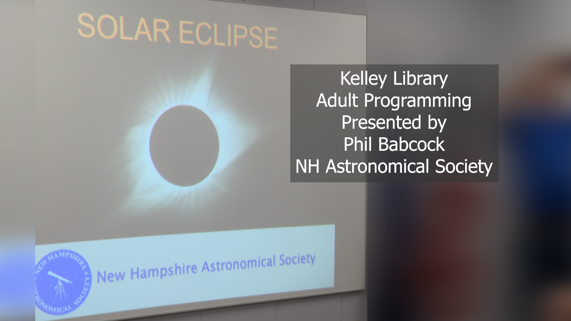 Thumbnail image for Solar Eclipse Lecture by NH Astronomical Society at Kelley Library