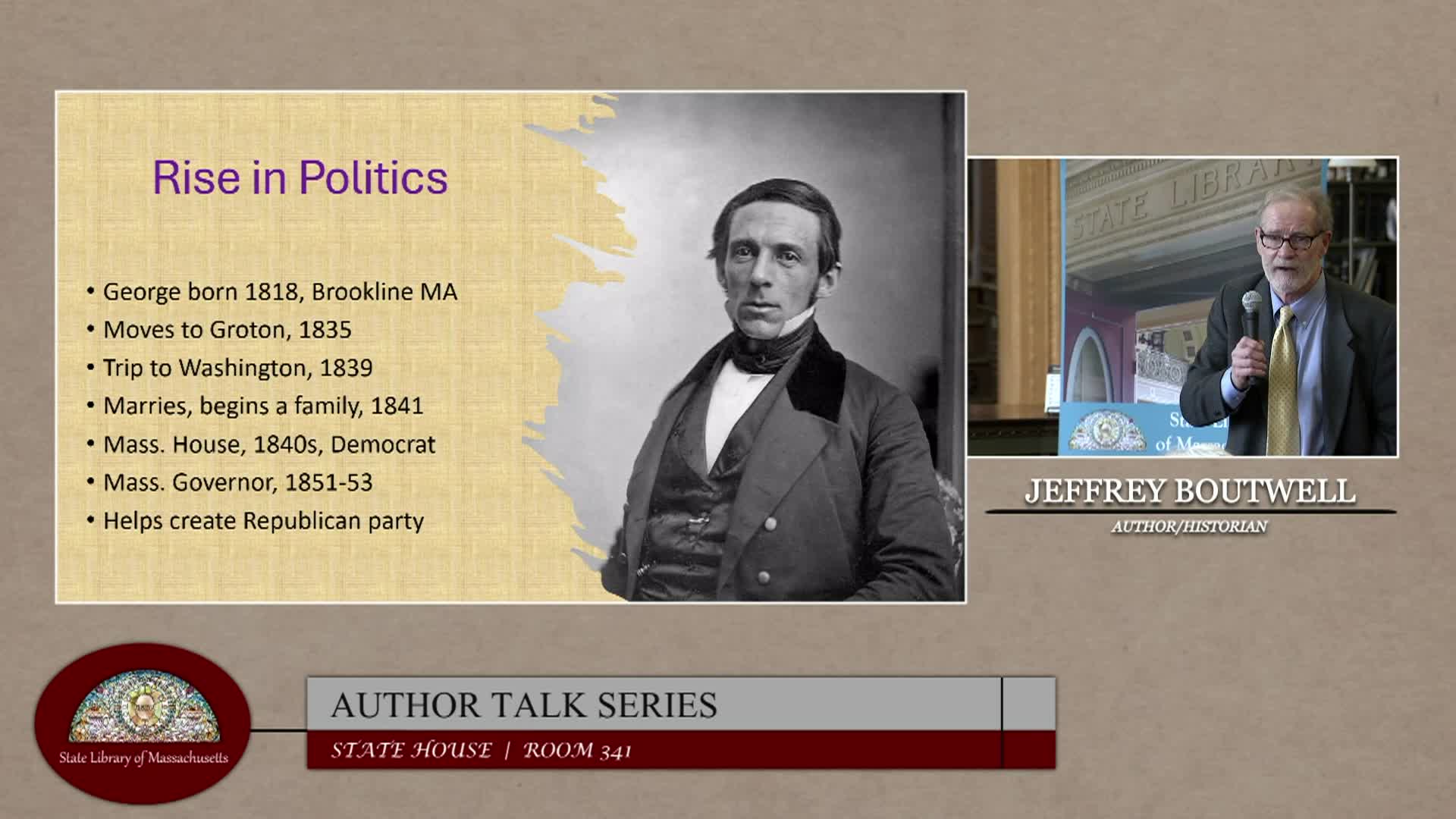 MA State Library Author Talk with Jeffrey Boutwell
