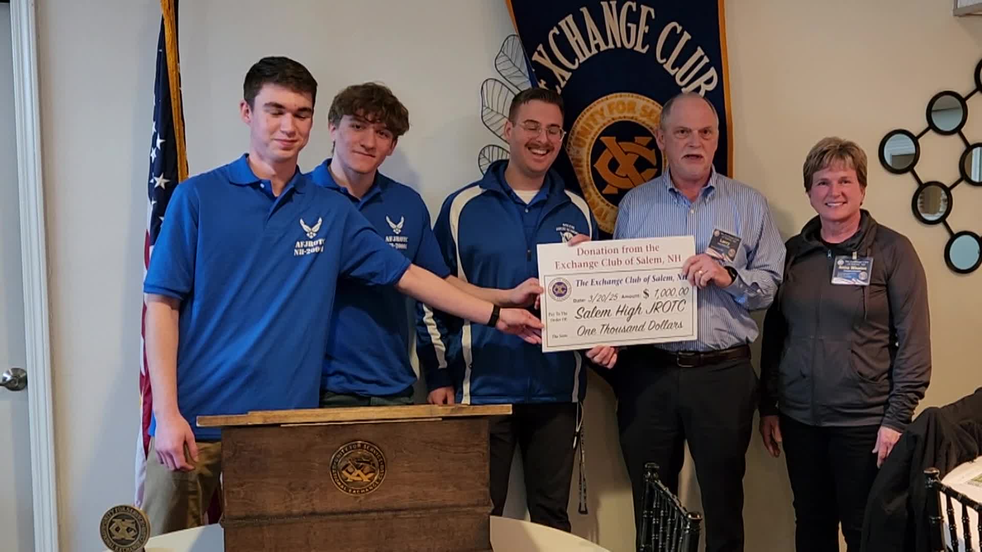 Exchange Club of Salem NH Presentation SHS AF JRTOC
