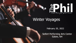 Navigate to NH Philharmonic: Winter Voyages 2022